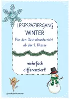 Vorschau - Arbeitsblätter - Lesespaziergang - Winter - mehrfach differenziert - Deckblatt