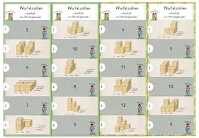 Vorschau - Stationenlernen - Würfelzählen, 12x Denk Duett, Würfelgebäude, 3-fach-differenziert - Seite 1