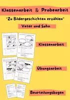 Vorschau - Arbeitsblätter - Probearbeit & Klassenarbeit: Zu Bildergeschichten erzählen - Deckblatt