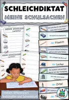 Vorschau - Arbeitsblätter - Laufdiktat / Schleichdiktat "Meine Schulsachen" DaZ / Deutsch - Deckblatt