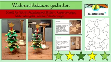 Vorschau - Mal- und Bastelvorlagen - Weihnachtsbaum gestalten - weihnachtliches Werken - Upcycling - Deckblatt