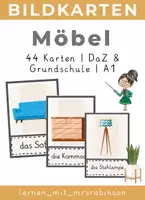 Vorschau - Bildkarten - Bildkarten MÖBEL & GEGENSTÄNDE IM HAUS – 44 Wortschatzkarten für DaZ & Grundschule (A1) - Deckblatt