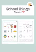 Vorschau - Arbeitsblätter - Arbeitsblatt: School things - Deckblatt