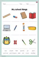 Vorschau - Arbeitsblätter - Arbeitsblatt: School things - Seite 1