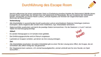 Vorschau - Arbeitsblätter - Escape Room Reformation Klasse 8 - Seite 1