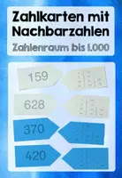 Vorschau - Stationenlernen - Zahlkarten mit Nachbarzahlen - ZR bis 1.000 - Deckblatt