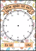 Vorschau - Mal- und Bastelvorlagen - Die Uhr lesen lernen - Eine selbst gebastelte Uhr - Deckblatt