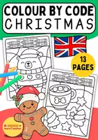 Vorschau - Arbeitsblätter - 13 weihnachtliche Colour by Code worksheets – Englisch lernen mit Spaß | Zahlen und Farben für die Grundschule - Deckblatt