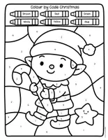 Vorschau - Arbeitsblätter - 13 weihnachtliche Colour by Code worksheets – Englisch lernen mit Spaß | Zahlen und Farben für die Grundschule - Seite 2