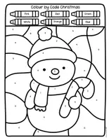 Vorschau - Arbeitsblätter - 13 weihnachtliche Colour by Code worksheets – Englisch lernen mit Spaß | Zahlen und Farben für die Grundschule - Seite 3