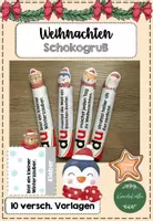 Vorschau - Mal- und Bastelvorlagen - Weihnachten – Schokogruß | 10 verschiedene Vorlagen für Duplo-Schokolade - Deckblatt