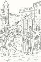 Vorschau - Mal- und Bastelvorlagen - Drei verschiedene Mittelalter Ausmalbilder ab Klasse 5-8 - Seite 2