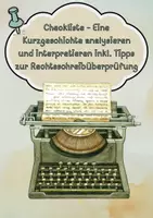 Vorschau - Arbeitsblätter - Checkliste zur Kurzgeschichtenanalyse und -interpretation - Deckblatt