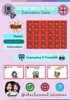 Vista previa - Juegos / Gamificación - PRESENT SIMPLE OF THE VERB “TO BE” – Detonation Game - Portada