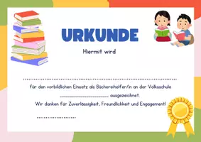 Vorschau - Poster - Urkunde für Büchereidienst - Seite 1