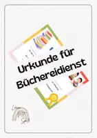 Vorschau - Poster - Urkunde für Büchereidienst - Deckblatt