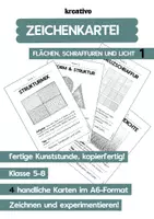 Vorschau - Arbeitsblätter - Zeichenkartei - Flächen, Schraffuren und Licht - Teil 1 - Deckblatt