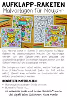 Vorschau - Mal- und Bastelvorlagen - Neujahr - Raketen - Aufklappbilder (5 handgezeichnete Bastelvorlagen) - Seite 1