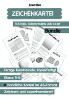 Vorschau - Arbeitsblätter - Zeichenkartei - Flächen, Schraffuren und Licht - Bundle - Deckblatt