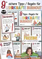 Vorschau - Poster - 9 Regeln für Lehrkräfte - Burnout (mit Humor) / Stress / Entspannung - Deckblatt