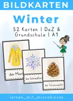 Vorschau - Bildkarten - Bildkarten WINTER – 32 Wortschatzkarten für DaZ & Grundschule (A1) - Deckblatt