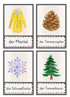 Vorschau - Bildkarten - Bildkarten WINTER – 32 Wortschatzkarten für DaZ & Grundschule (A1) - Seite 1