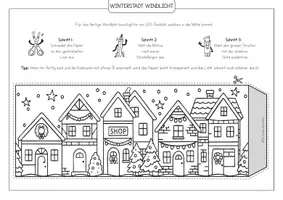 Vorschau - Mal- und Bastelvorlagen - Winterhäuser-Windlichter 🏠✨❄️ Weihnachten | Ausmalen, Basteln & stimmungsvolle Lichtdeko - Seite 2