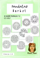 Vorschau - Mal- und Bastelvorlagen - Kostenlos: Mandalas Herbst – 10 entspannende Motive (Klasse 1, 2, 3, 4) - Deckblatt