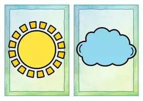 anteprima - Flashcard - Englisch/DaZ/SU - weather / Wetter - flashcards/ Bildkarten, mit Wortkarten (Flashcards sul meteo) - Pagina 1