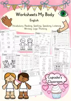anteprima - Esercizi - English - My Body (Bundle: flashcards, word cards, mini pictures, worksheets, picture dictionary) - Pagina 1