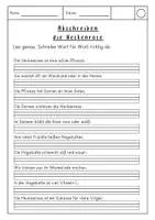 Vorschau - Arbeitsblätter - Sätze abschreiben zum Thema Heckenrose - Seite 1
