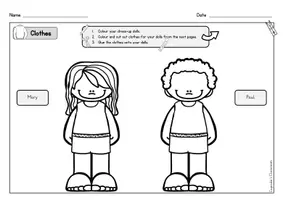 anteprima - Esercizi - English - Dress-up dolls clothes / seasons - Paper Dolls Craft Templates - Pagina 1