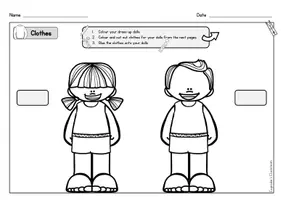 anteprima - Esercizi - English - Dress-up dolls clothes / seasons - Paper Dolls Craft Templates - Pagina 2