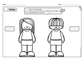 anteprima - Esercizi - English - Dress-up dolls clothes / seasons - Paper Dolls Craft Templates - Pagina 3