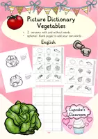 anteprima - Esercizi - English - Vegetables (Bundle with flashcards, word cards, mini pictures, 12 pages with activities and a picture dictionary) - Pagina 1