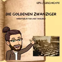 Vorschau - Arbeitsblätter - die goldene Zwanziger - Tafelbild und Arbeitsblätter - Deckblatt
