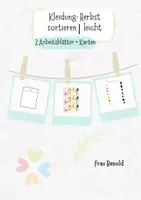 Vorschau - Arbeitsblätter - Kleidung: Sommer zuordnen- 2 Arbeitsblätter + vergrößerte Bildkarten- leicht - Deckblatt