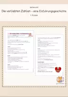 Vorschau - Arbeitsblätter - Die verliebten Zahlen - eine Einführungsgeschichte - Deckblatt