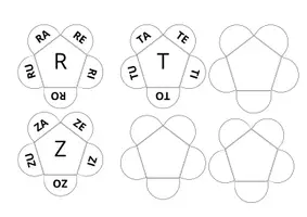 anteprima - Flashcard - FIORI SILLABICI PER CONSONANTI (TAGLIA E PIEGA) - Pagina 2
