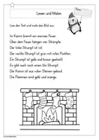 Vorschau - Arbeitsblätter - Lesen und Malen Winter & Weihnachtszeit - Seite 1