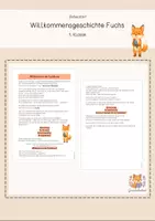 Vorschau - Arbeitsblätter - Willkommensgeschichte in der Fuchsklasse - Deckblatt