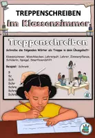 Vorschau - Aufgabenkarten - Treppenschreiben "Im Klassenzimmer" DaZ Alphabetisierung - Seite 2