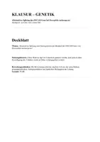 Vorschau - Arbeitsblätter - Klausur - Genetik - Genregulation, Splicing, Proteinvielfalt - Deckblatt