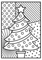 Voorbeeld - Kleurplaten van kerstbomen in popart-stij - Pagina 1