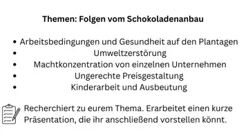 Vorschau - Präsentationen/Tafelbilder - Die dunklen Seiten der Schokoladenindustie - Präsentationen erstellen - Seite 1