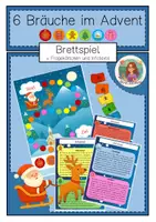 Vorschau - Stationenlernen - Weihnachtsbräuche im Advent - Brettspiel - Deckblatt