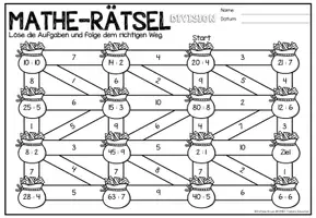 Vorschau - Stationenlernen - Mathe-Rätsel Maze Labyrinth - Division (Weihnachten) - Seite 2