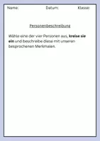 Vorschau - Arbeitsblätter - Personenbeschreibung - Probe / Schulaufgabe (Deutsch) - Seite 2