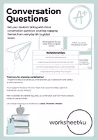 Vista previa - Hojas de trabajo - Conversation Questions - Relationships - Portada