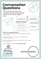 Vista previa - Hojas de trabajo - Conversation Questions - Tradition and Change - Portada